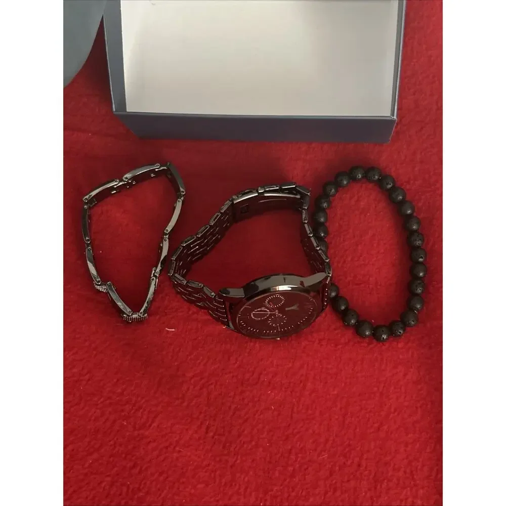 Men’s Yaamava Watch Set New 3 Piece Black New in box